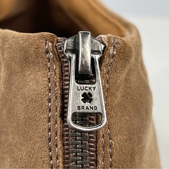 Lucky Brand Booties Brown Suede Ankle Boots Boho Western Leather Festival 9 - Picture 11 of 15